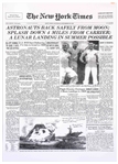 Frank Borman Signed ''New York Times'' Poster From 28 December 1968 After the Successful Return to Earth of Apollo 8 -- Borman Additionally Writes ''...a small disk 240,000 miles away...''
